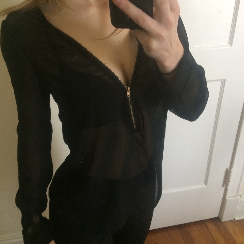Sheer Black Blouse